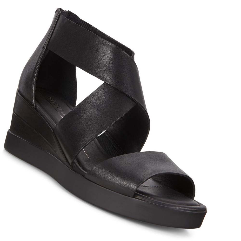 Women's Ecco Shape Wedge Plateaus Sandals Black | USA 190TCE